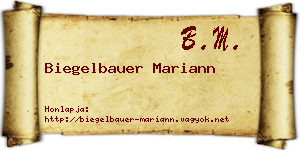 Biegelbauer Mariann névjegykártya